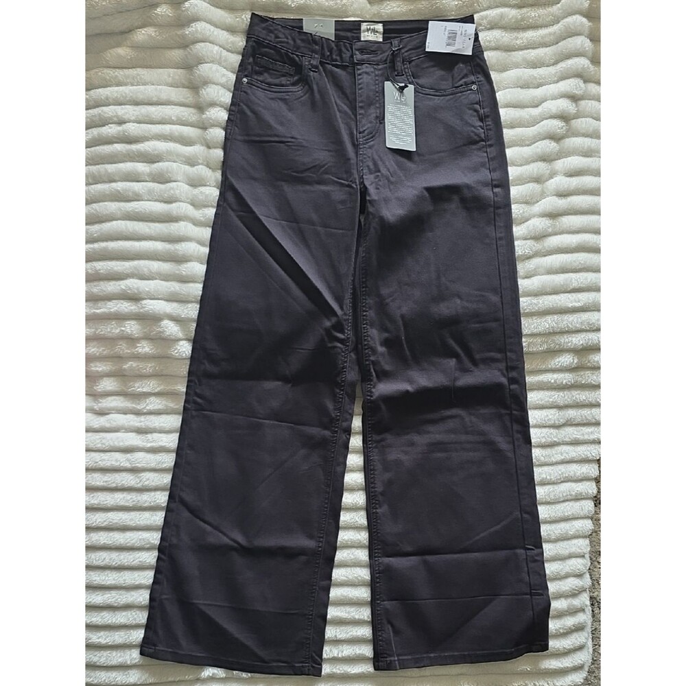 Wash Lab Denim Wide Leg Jeans Onyx Black High Rise WL1956B Size 27 NWT
